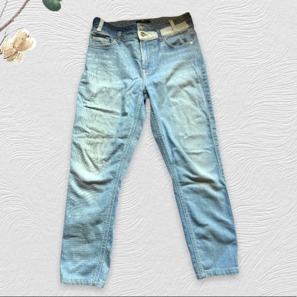 7Fam jeans high waisted, 2 tone crop jeans- y2k - Picture 2 of 14